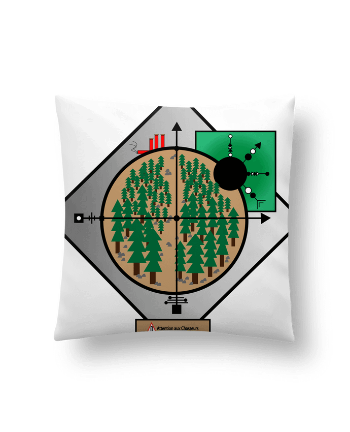 Coussin Attention aux chasseurs par Lours/2pattes