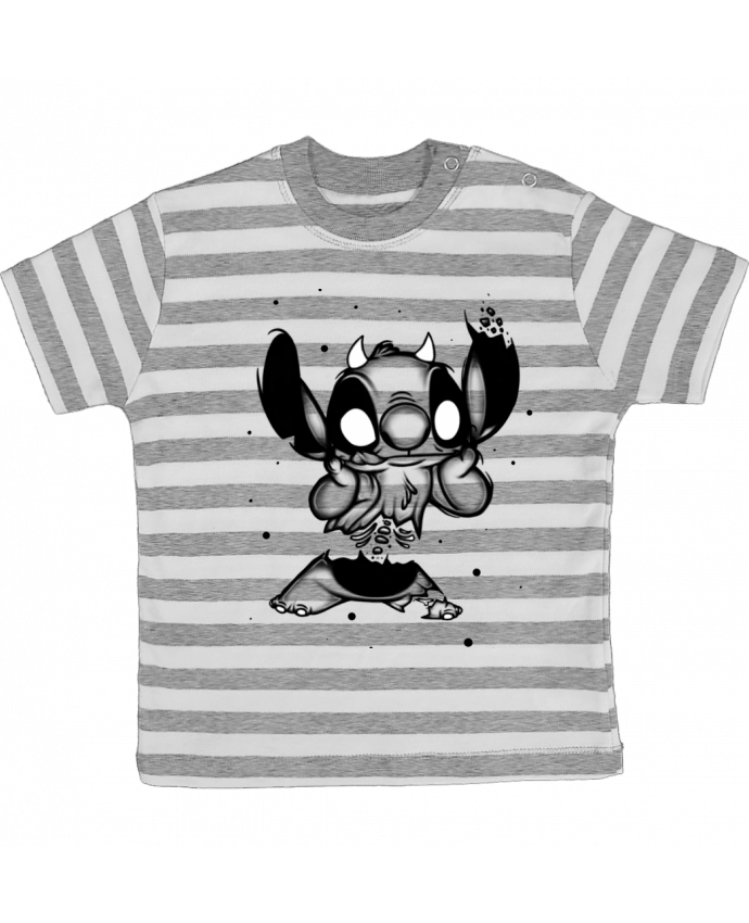 Camiseta Bebé a Rayas STITCH DESIGN por Shadow.ink.black