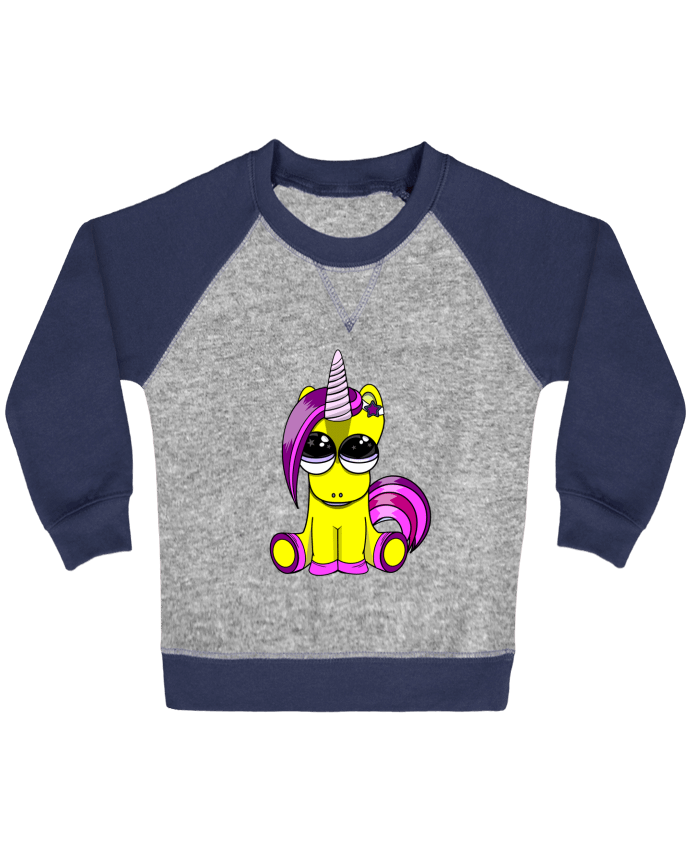 Sweat bébé manches contrastée bébé licorne par markageurbain