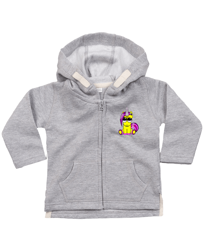 Sweat à capuche bébé zippé bébé licorne par markageurbain