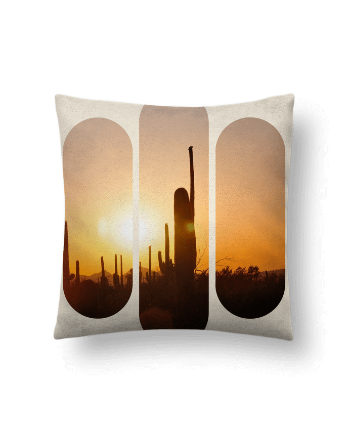 Coussin suédine Cactus Sunset par Pom