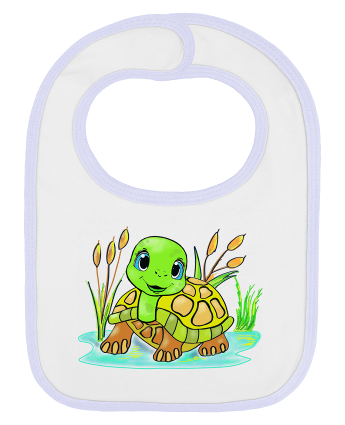 Bavoir bébé uni La Tortue souriante. par Jacques design