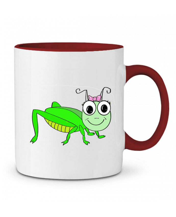 Mug bicolore Mademoiselle Criket, sauterelle Jacques design