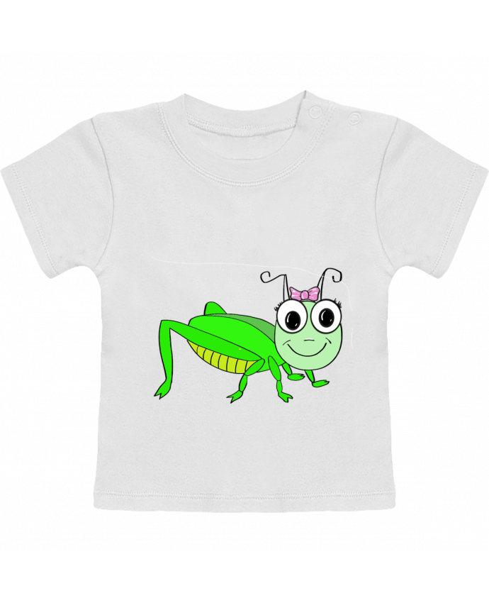 T-shirt bébé Mademoiselle Criket, sauterelle manches courtes du designer Jacques design