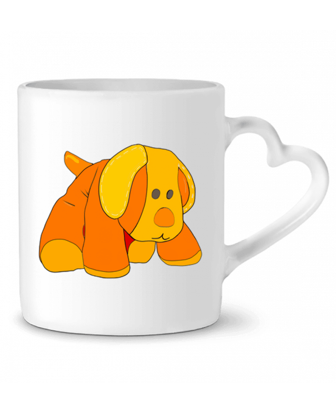 Mug coeur Petit chien doudou en peluche par Bief Designs.