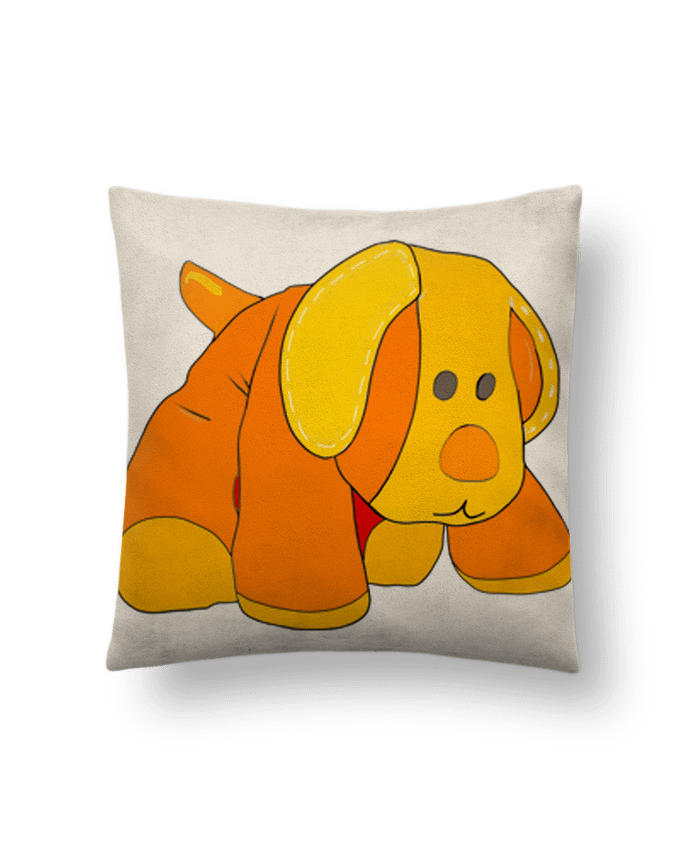 Coussin suédine Petit chien doudou en peluche par Bief Designs.