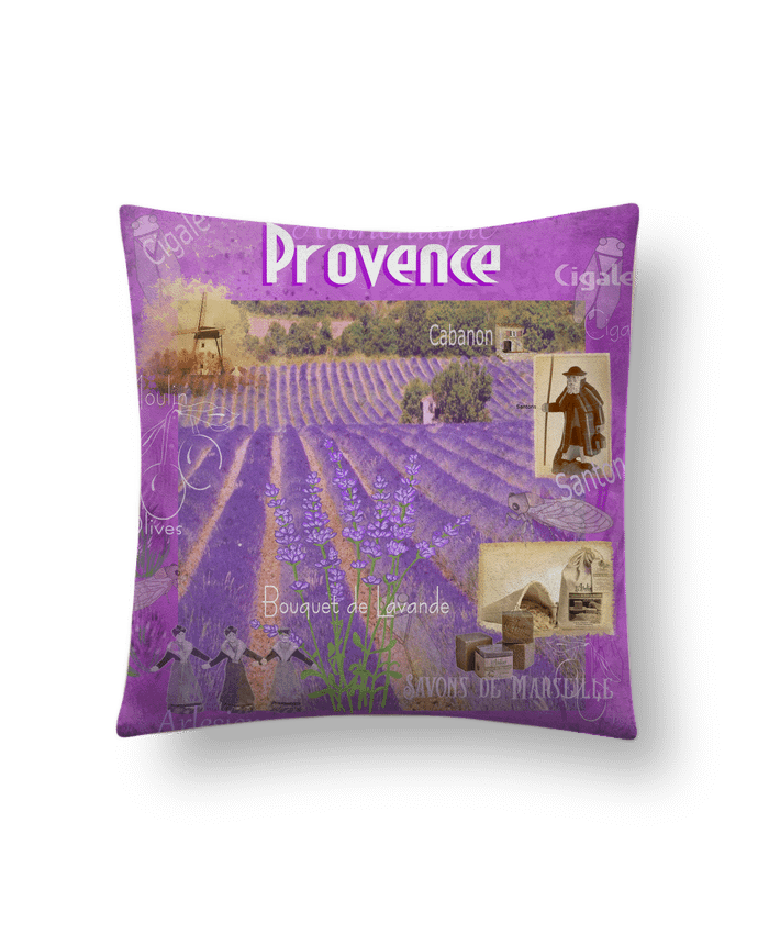 Coussin suédine Images de Provence, Lavande par Bief Designs.