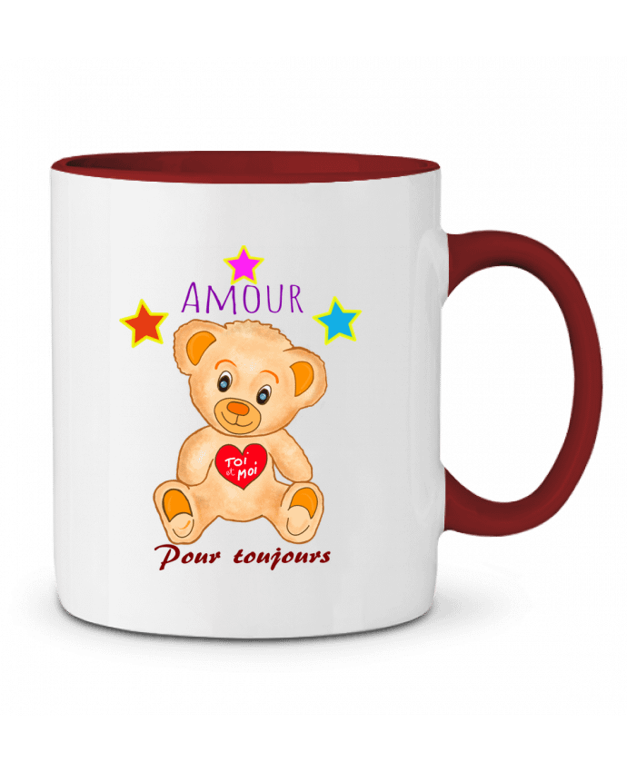 Mug bicolore Petit ourson doudou Bief Designs.
