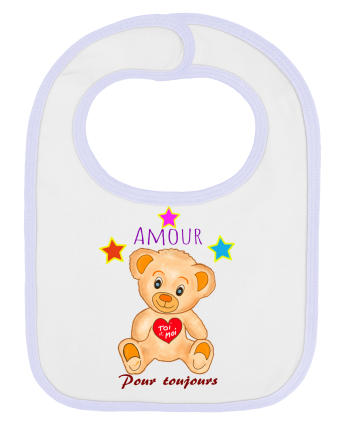 Bavoir bébé uni Petit ourson doudou par Bief Designs.