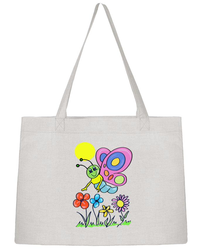 Sac Shopping Papillon et fleurs enfant. par Bief Designs.