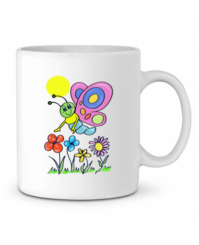 Mug  Papillon et fleurs enfant. par Bief Designs.