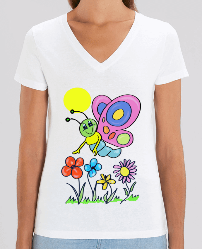 Tee-shirt femme Papillon et fleurs enfant. Par  Bief Designs.