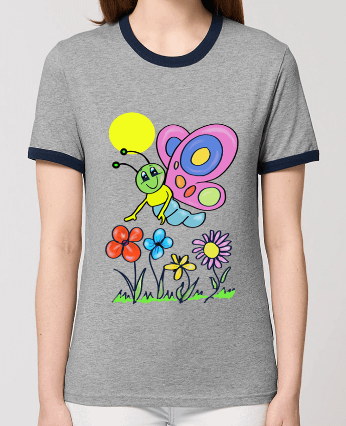 T-shirt Papillon et fleurs enfant. par Bief Designs.