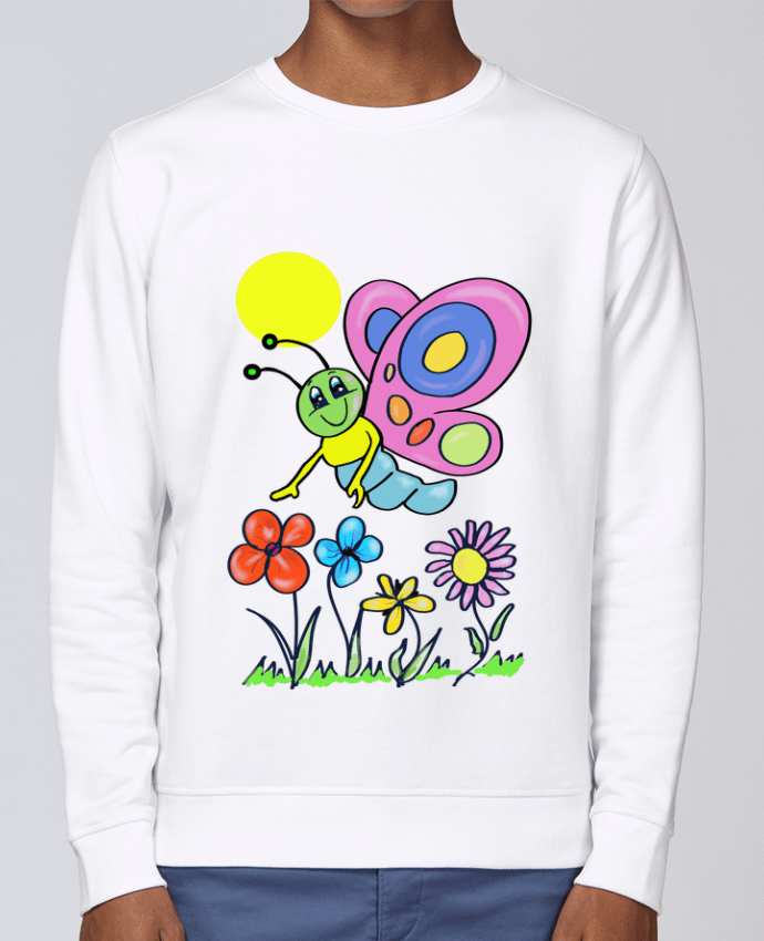 Sweatshirt Papillon et fleurs enfant. par Bief Designs.