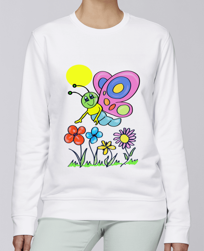 Sweatshirt Papillon et fleurs enfant. par Bief Designs.