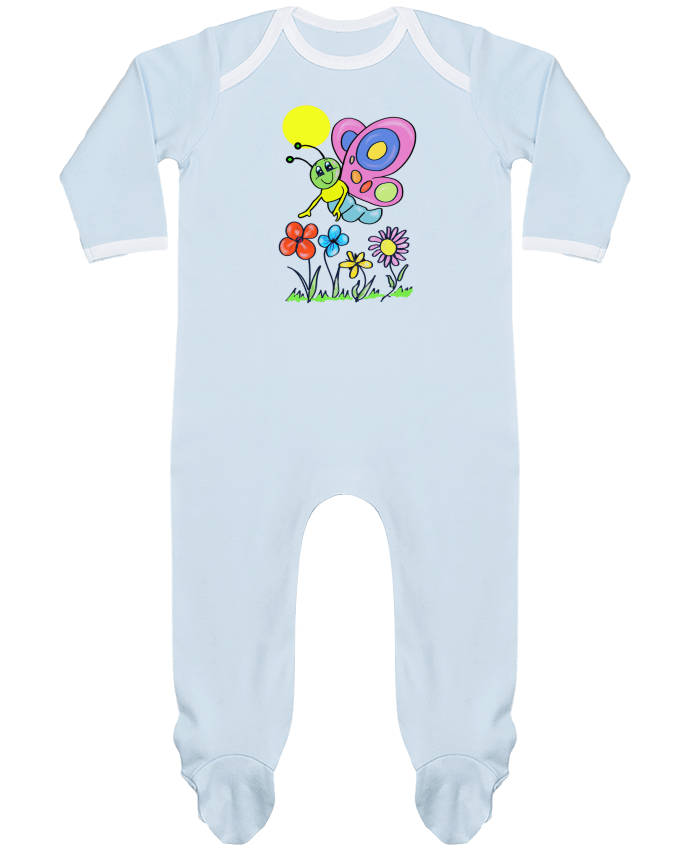 Body Pyjama Bébé Papillon et fleurs enfant. par Bief Designs.