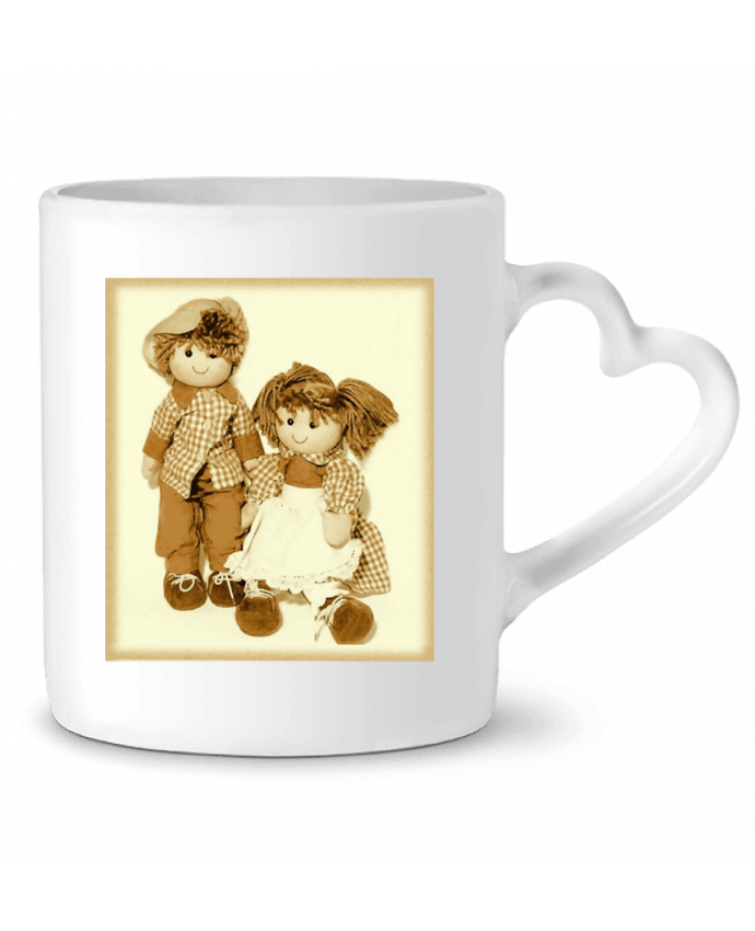 Mug coeur Gavroche, fileette et garçon. par Bief Designs.