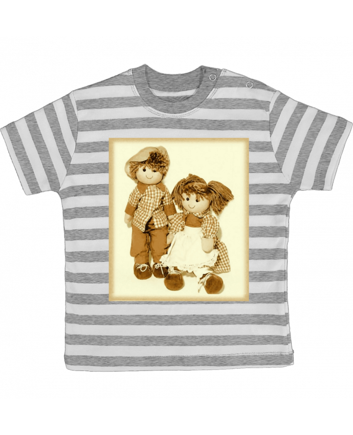 Tee-shirt bébé à rayures Gavroche, fileette et garçon. par Bief Designs.