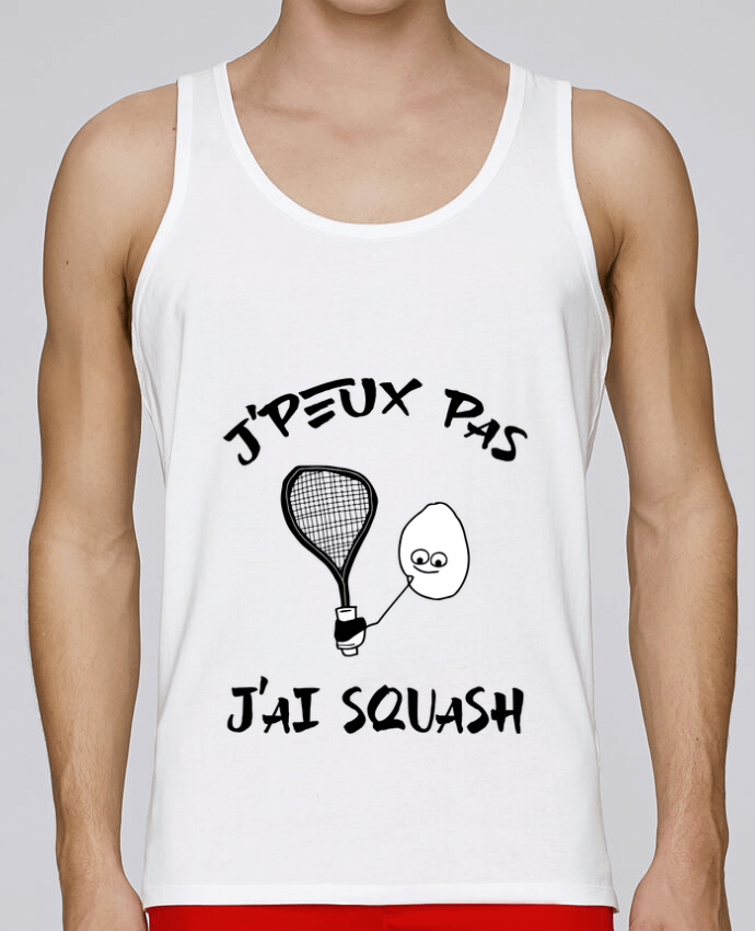 Débardeur homme J'peux pas j'ai squash par Cherichouc 100% coton bio