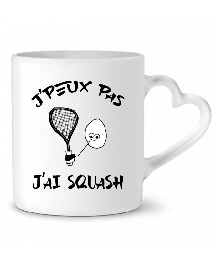 Mug coeur J'peux pas j'ai squash par Cherichouc