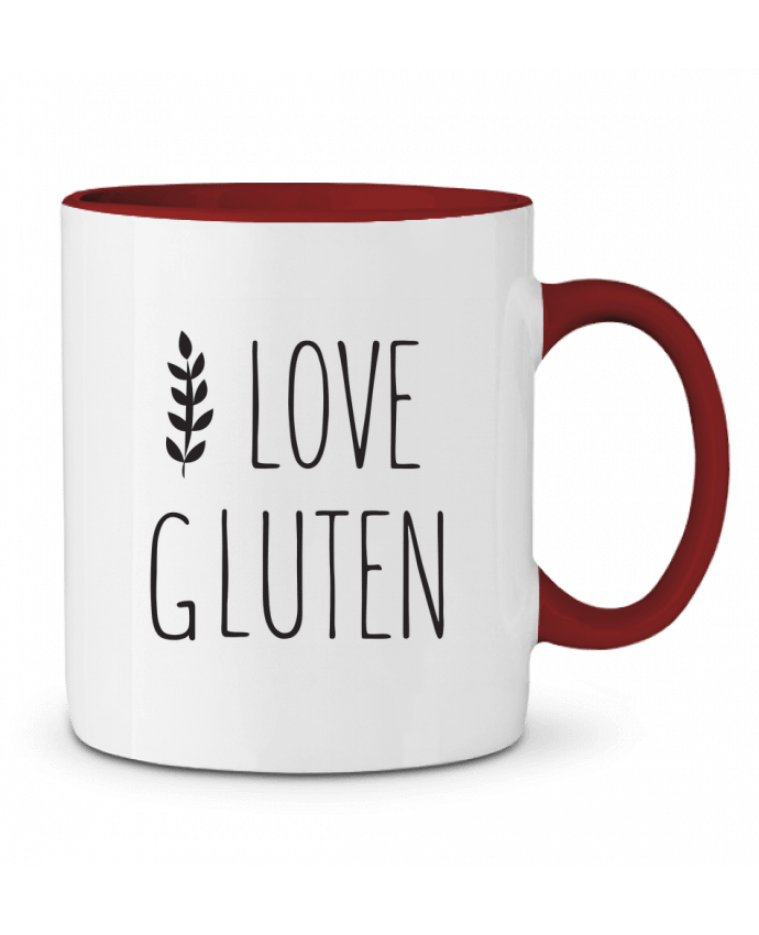 Mug bicolore I love gluten by Ruuud Ruuud