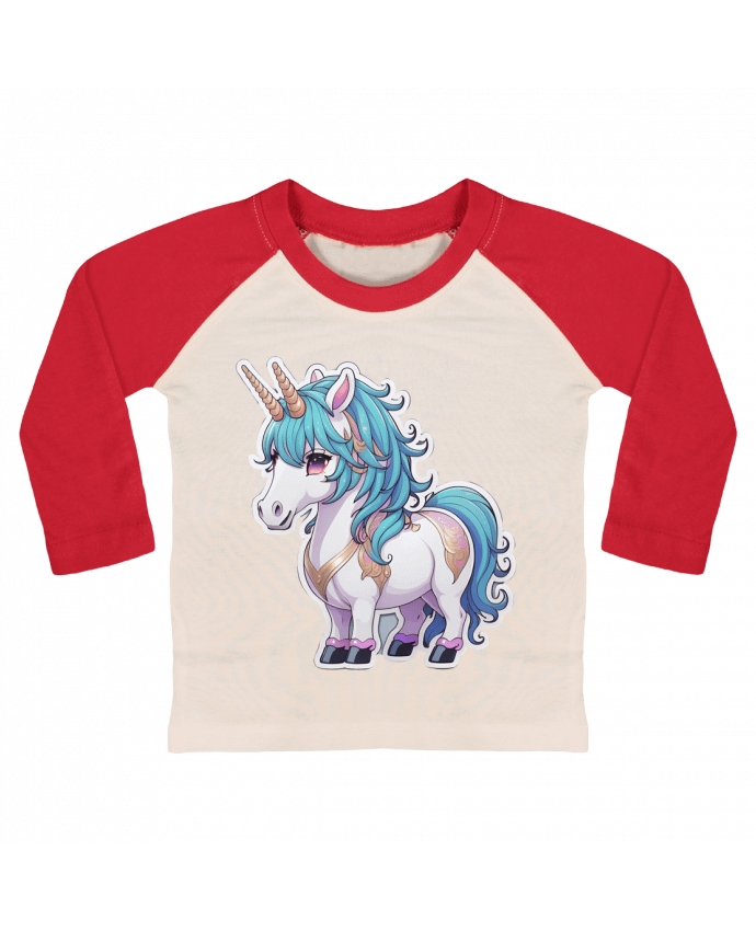 T-shirt baby Baseball long sleeve Licorne by On My Digital Path