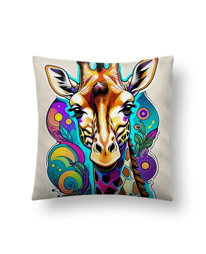 Coussin suédine Visuel Girafe par On My Digital Path
