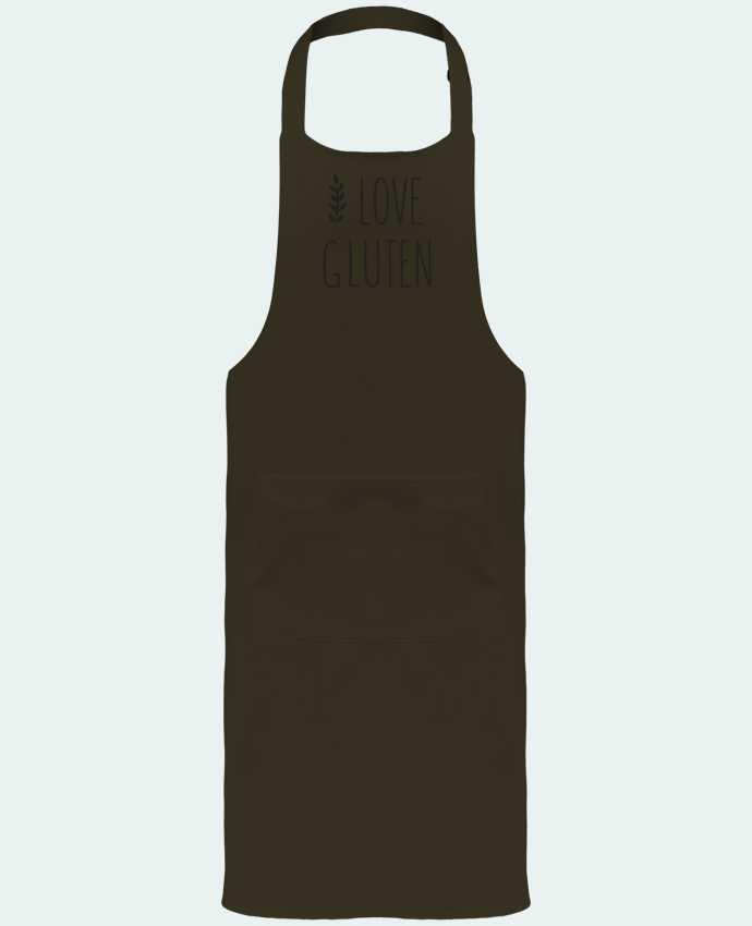 Garden or Sommelier Apron with Pocket I love gluten by Ruuud by Ruuud
