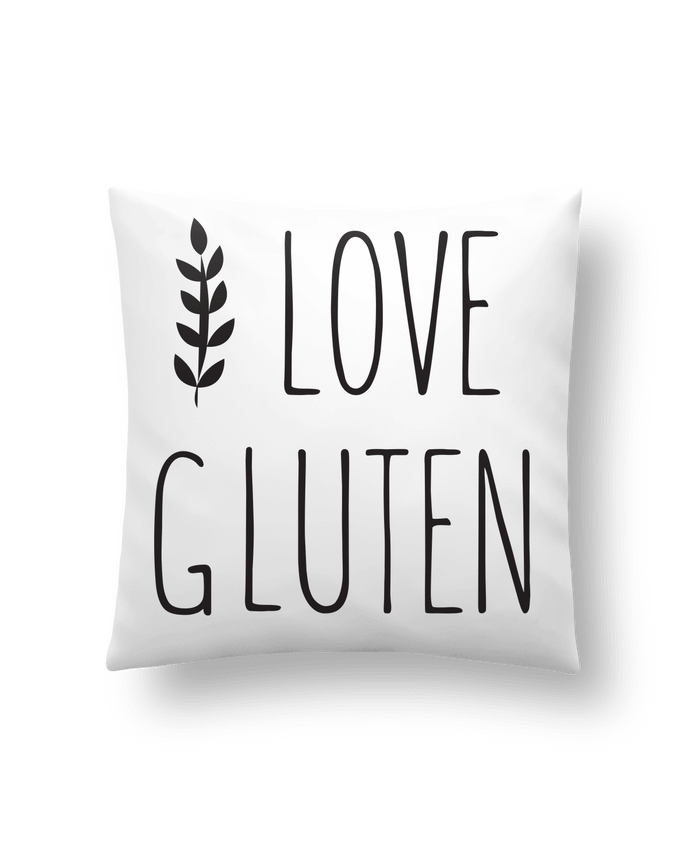 Cushion synthetic soft 45 x 45 cm I love gluten by Ruuud by Ruuud