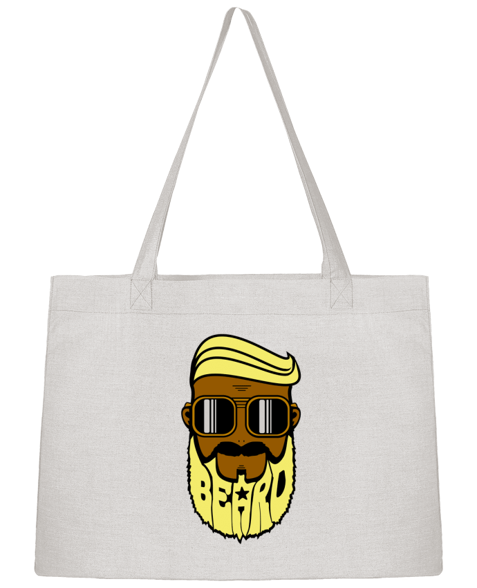 Shopping tote bag Stanley Stella Beard Barber jaune by BOUTIQUE DU BARBU