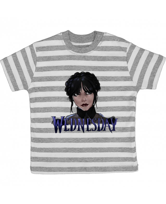 Tee-shirt bébé à rayures wednesday addams style 21 par 21twentyone