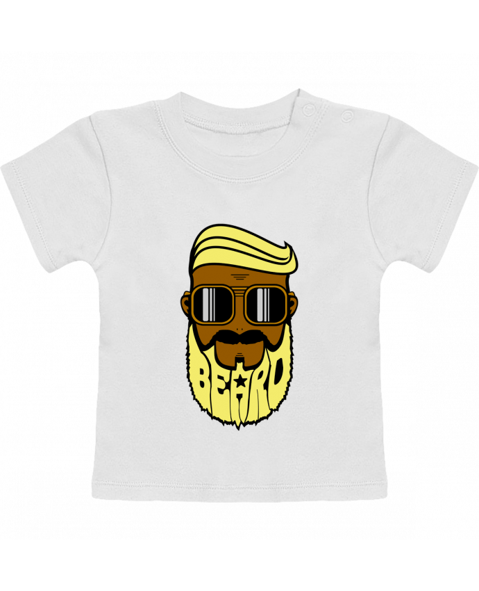 T-shirt bébé Beard Barber jaune manches courtes du designer BOUTIQUE DU BARBU