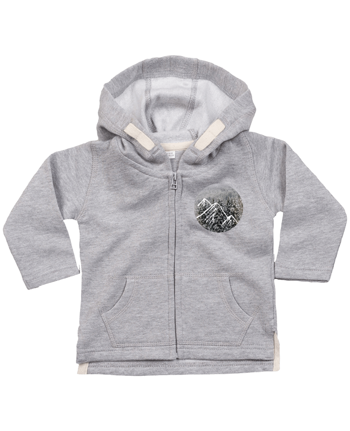 Sweat à capuche bébé zippé Sapins par Pom