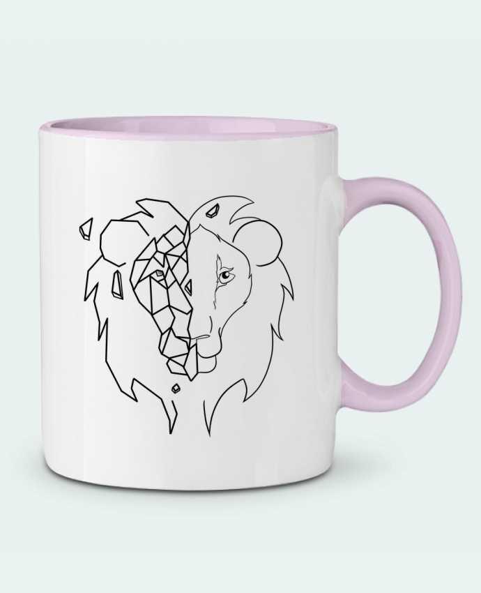 Mug bicolore Tete de lion stylisée Tasca