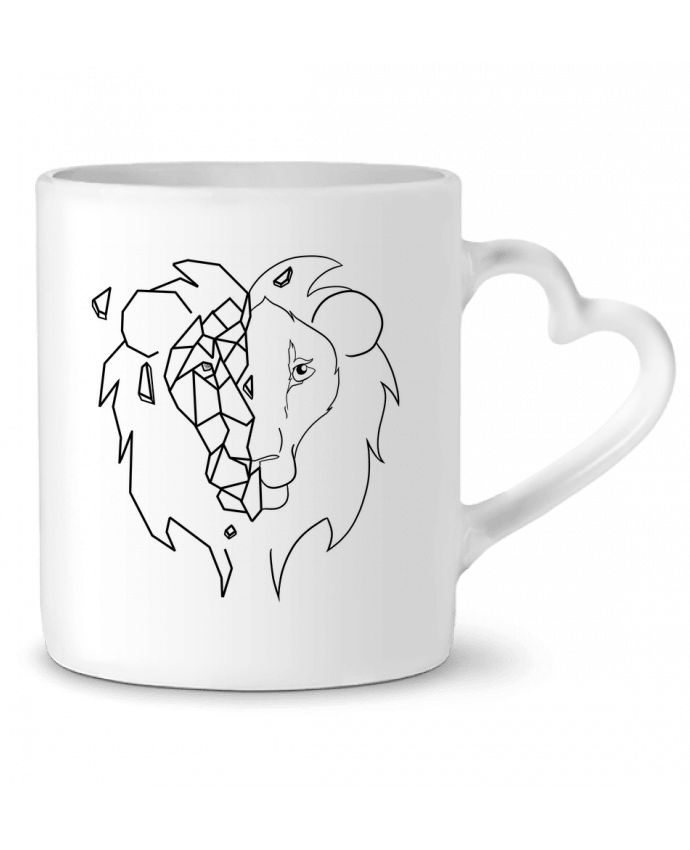 Mug coeur Tete de lion stylisée par Tasca