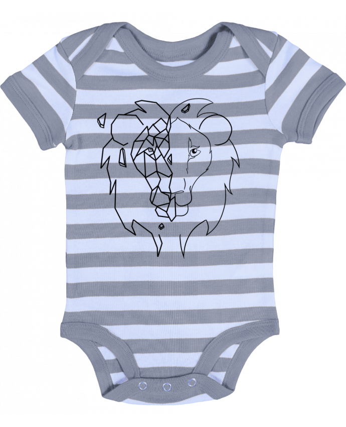 Baby Body striped Tete de lion stylisée - Tasca