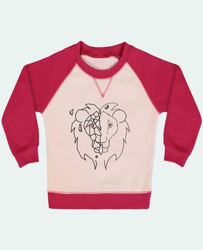 Sudadera Bebé Cuello Redondo Mangas Contraste Tete de lion stylisée por Tasca