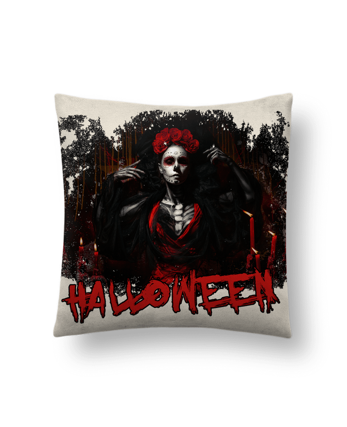 Coussin suédine Halloween Sexy Woman par Romain