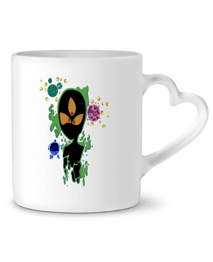 Mug coeur Alien verde par Modafoquitas