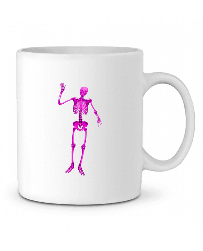 Mug  Squelette violet salut sur fond noir par                               