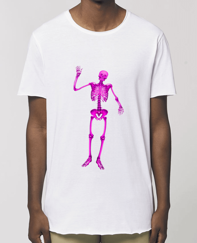 Tee-shirt Homme Squelette violet salut sur fond noir Par                                