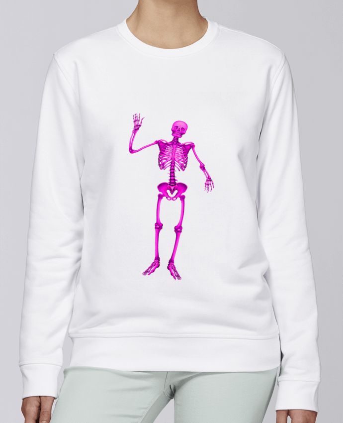 Sweatshirt Squelette violet salut sur fond noir par                               