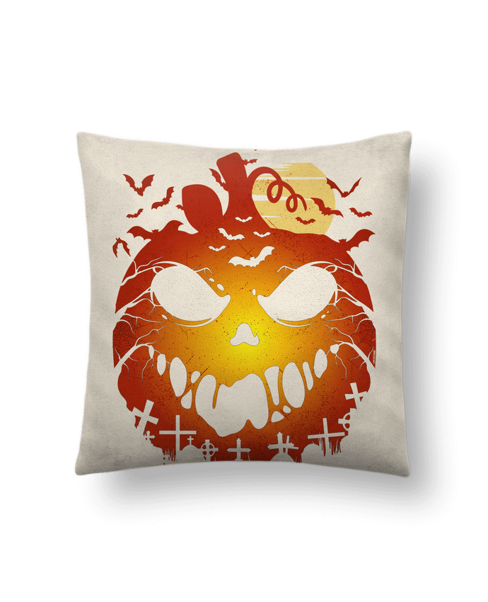 Coussin suédine Halloween Scary Pumpkin par LM2Kone