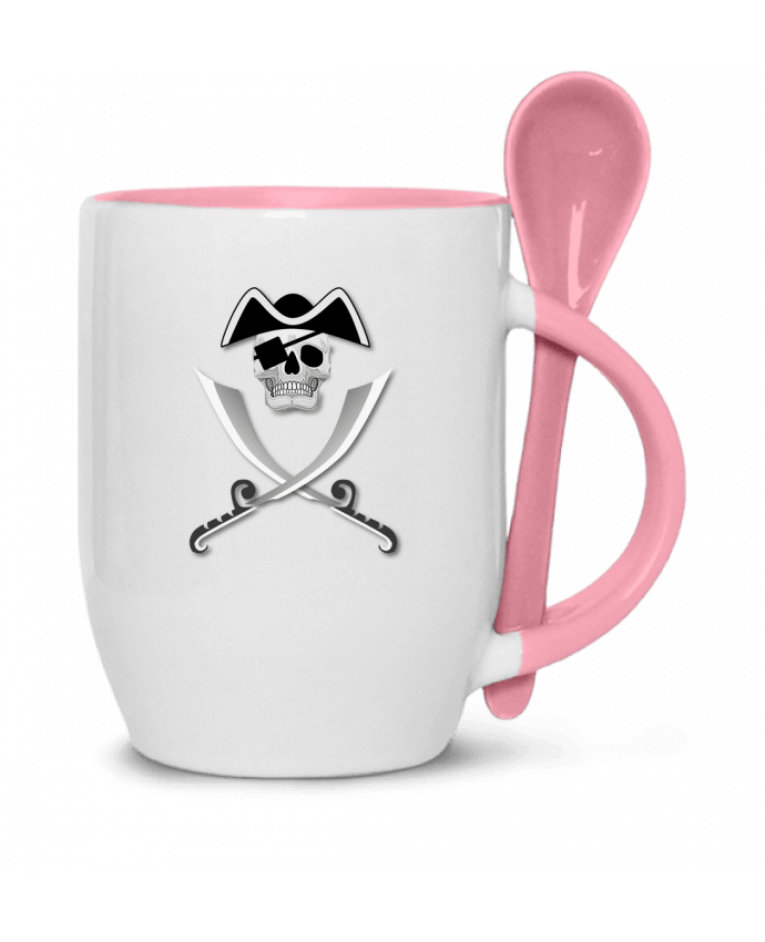  Tasse cuillère Pirate blanc, crâne, tête de mort, avec sabre spécial Haloween par                  