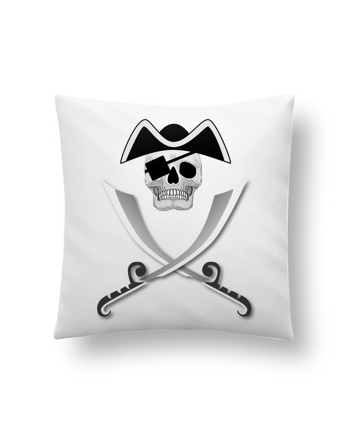 Coussin Pirate blanc, crâne, tête de mort, avec sabre spécial Haloween par                          