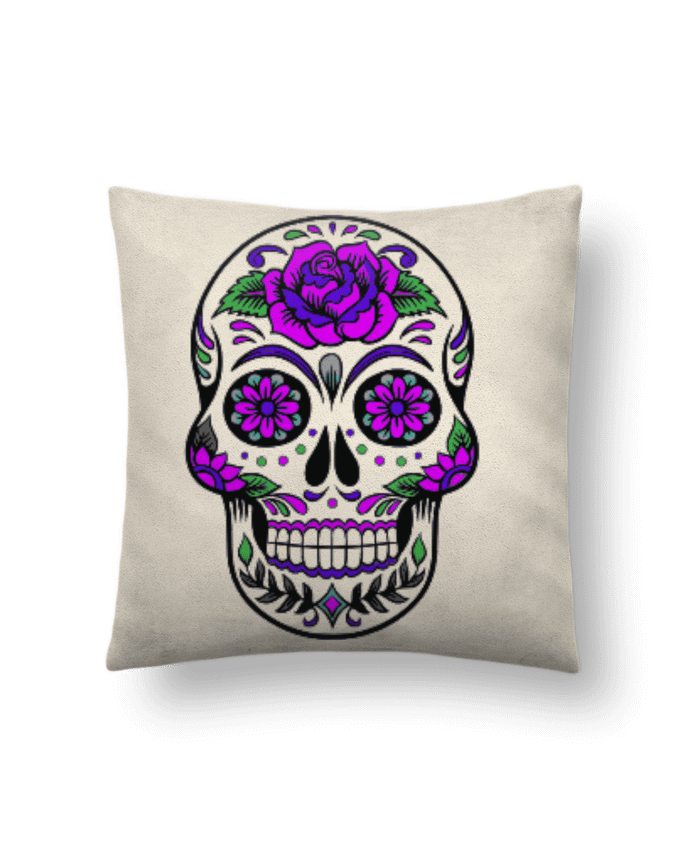 Coussin suédine TETE DE MORT MEXICAINE par céleste 92