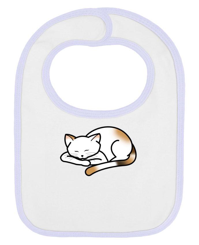 Bavoir bébé uni Petit chat endormi par Lamouchenoire