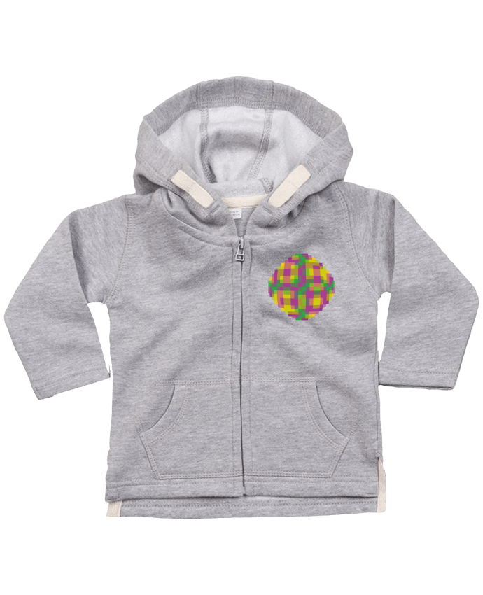 Sweat à capuche bébé zippé PIXEL par Santiaguen