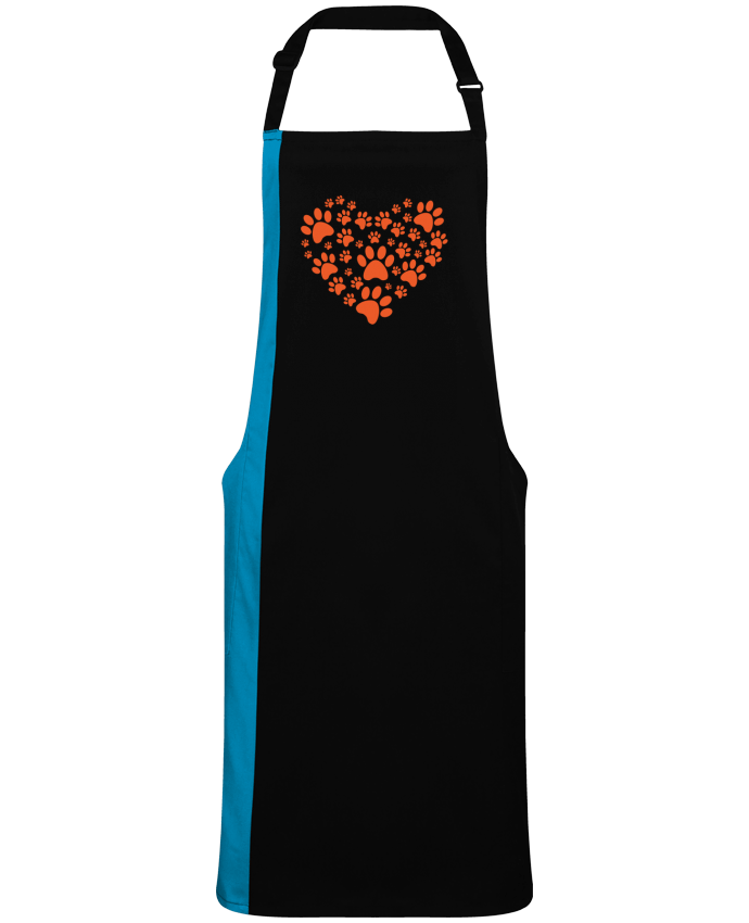 Tablier bicolore Coeur Chien Amour par  fredelphi
