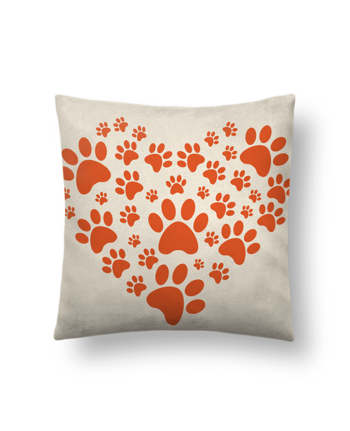 Coussin suédine Coeur Chien Amour par fredelphi